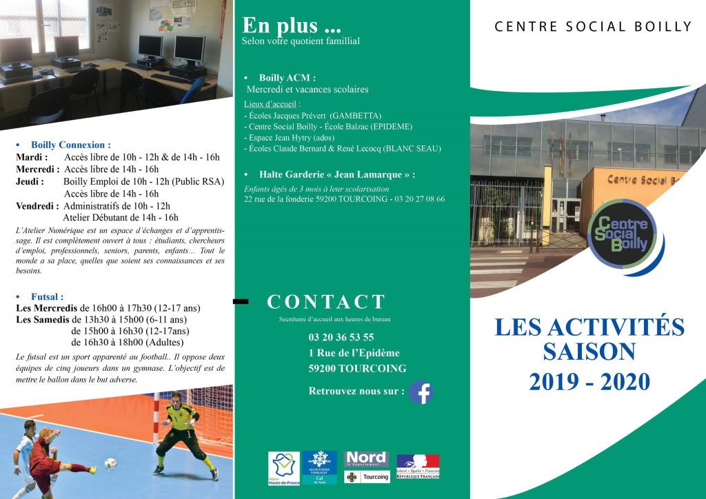 Plaquette Centre Social Boilly saison 2019-2020 page 1