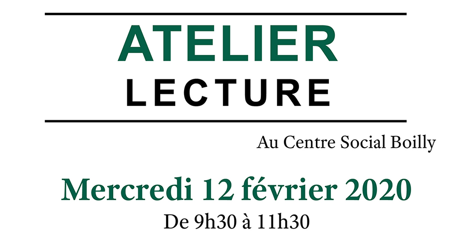 Atelier lecture le temps des parents et des enfants 12 février 2020