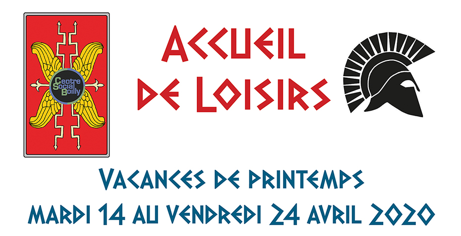 Accueil de loisirs ACM vacances d'avril 2020 Antiquité